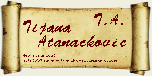 Tijana Atanacković vizit kartica